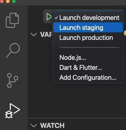 VSCode run tab